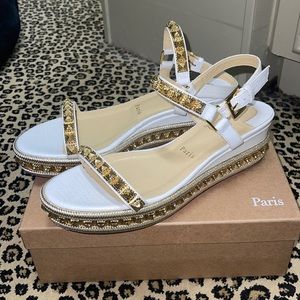 Christan Louboutin Pyraclau Wedge Sandals Size EU 40